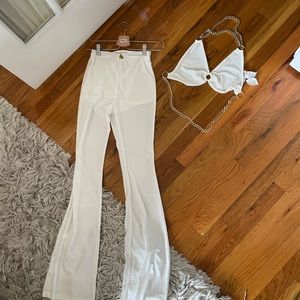 Y2K PANTS AND BRA TOP SET